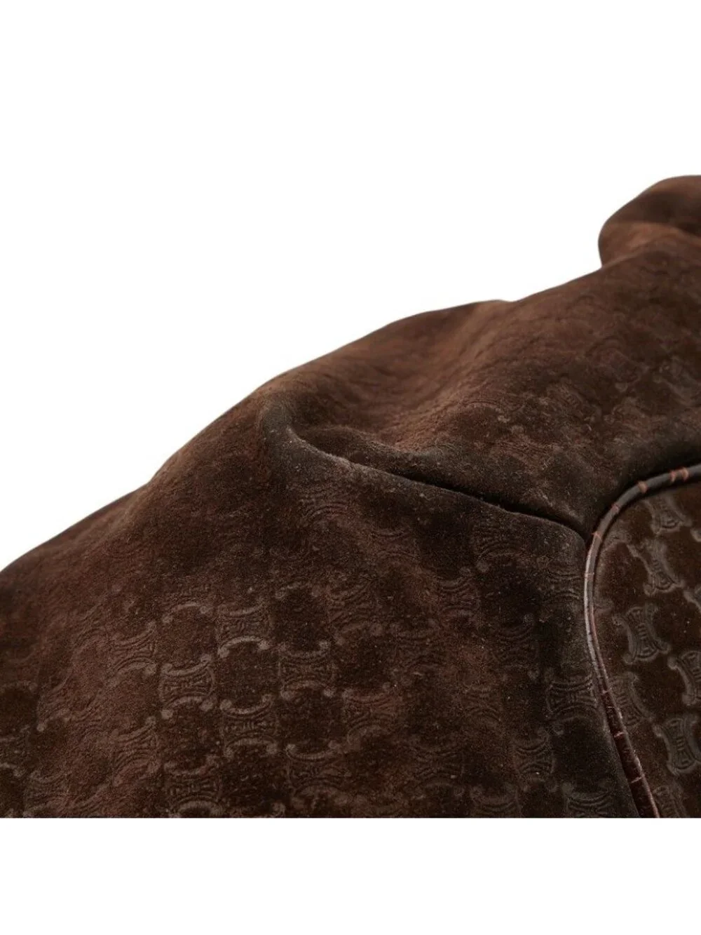 Celine Macadam Bittersweet Croco Embossed Tote Bag Brown Chocolate Leather Suede